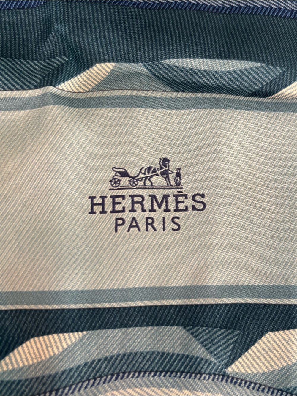 Hermes Women’s Blue Patterned Scarf